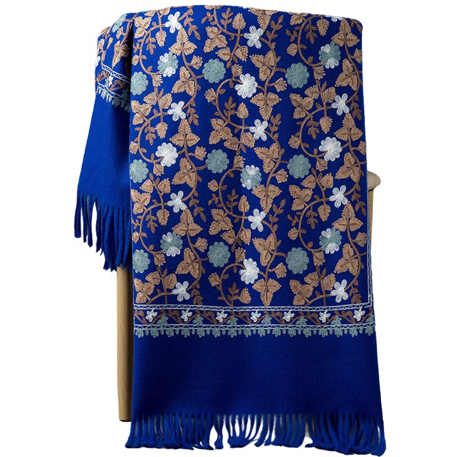 Womens Polyester Winter Tassel Wrap Shawl 2