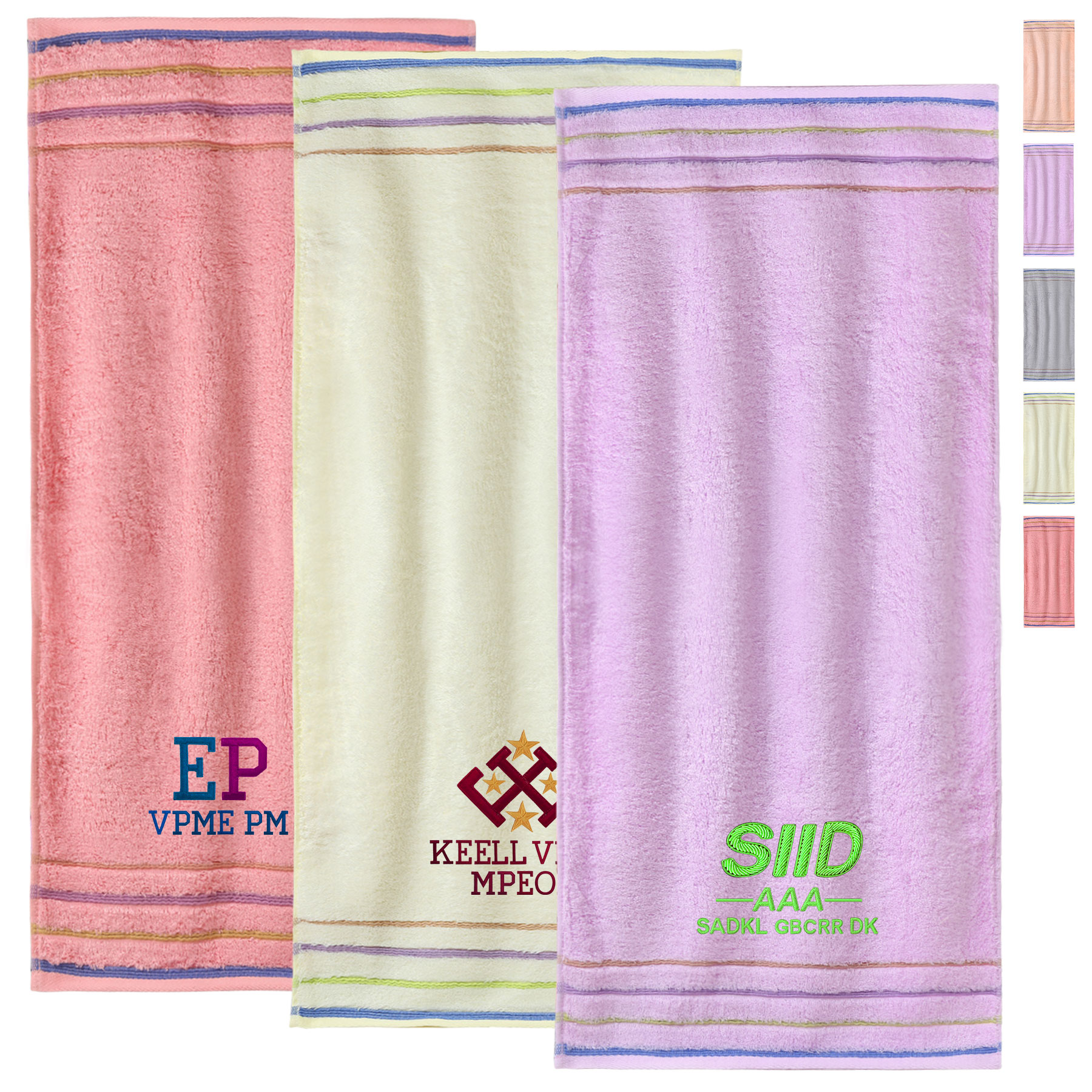 Embroidery Organic Cotton Face Towels For Hotel & Household 4