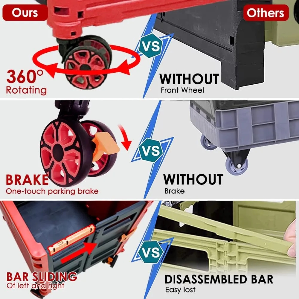 Foldable Utility Cart With 8 Wheels 5