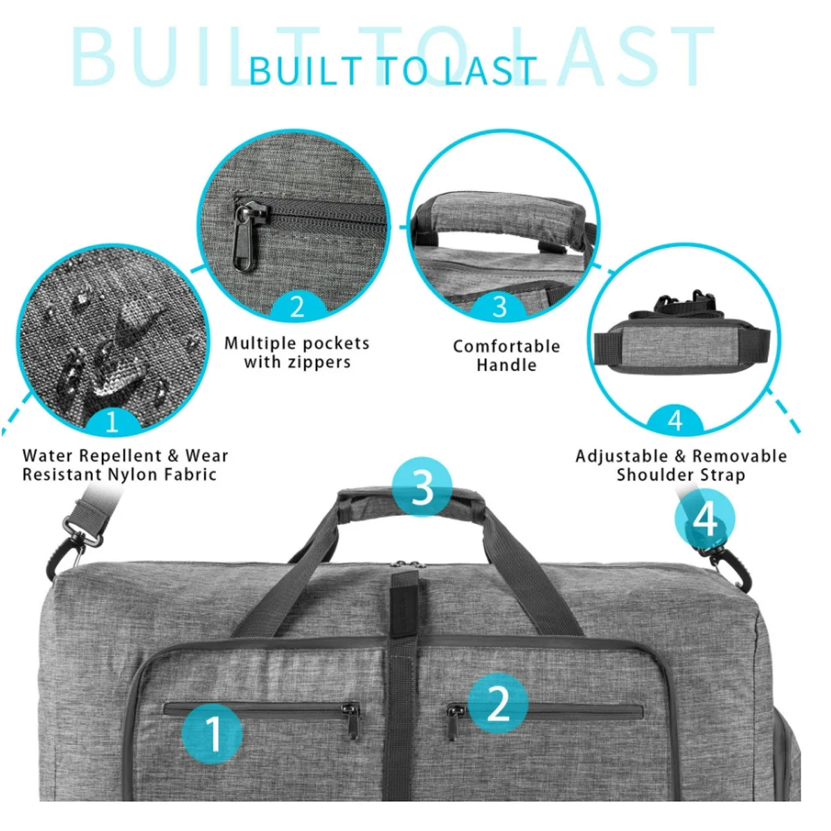 Large Foldable Waterproof Overnight Bag 5