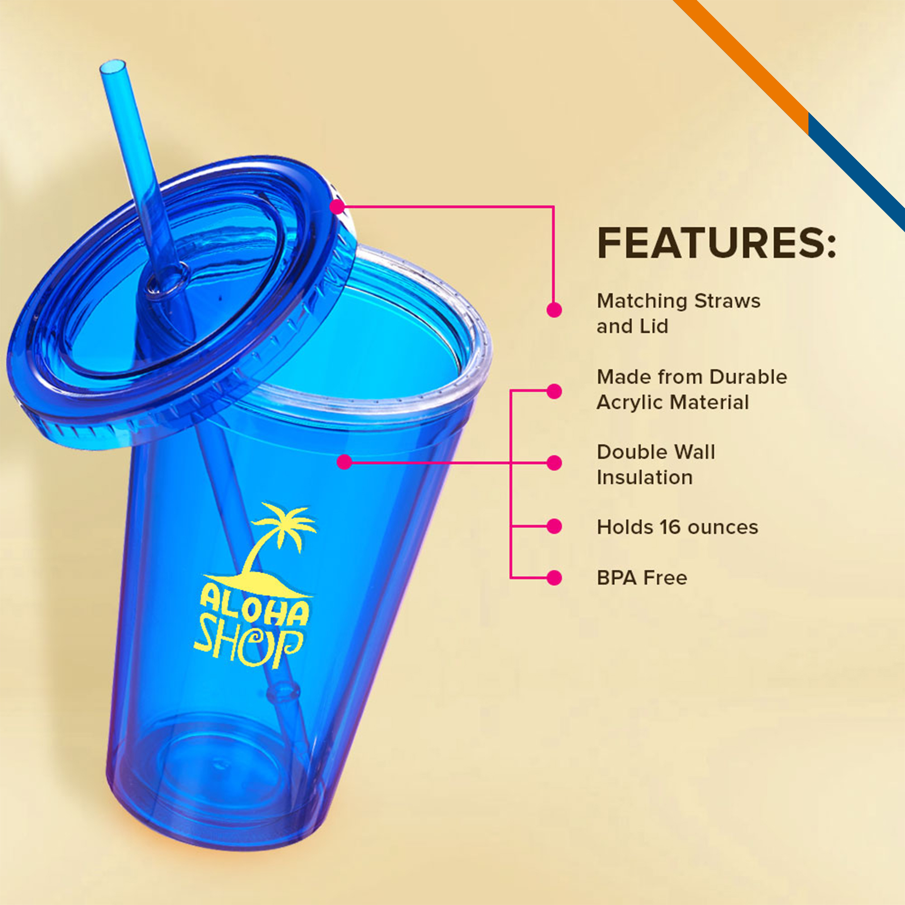 Laposo Acrylic Tumbler - 16 OZ. 7