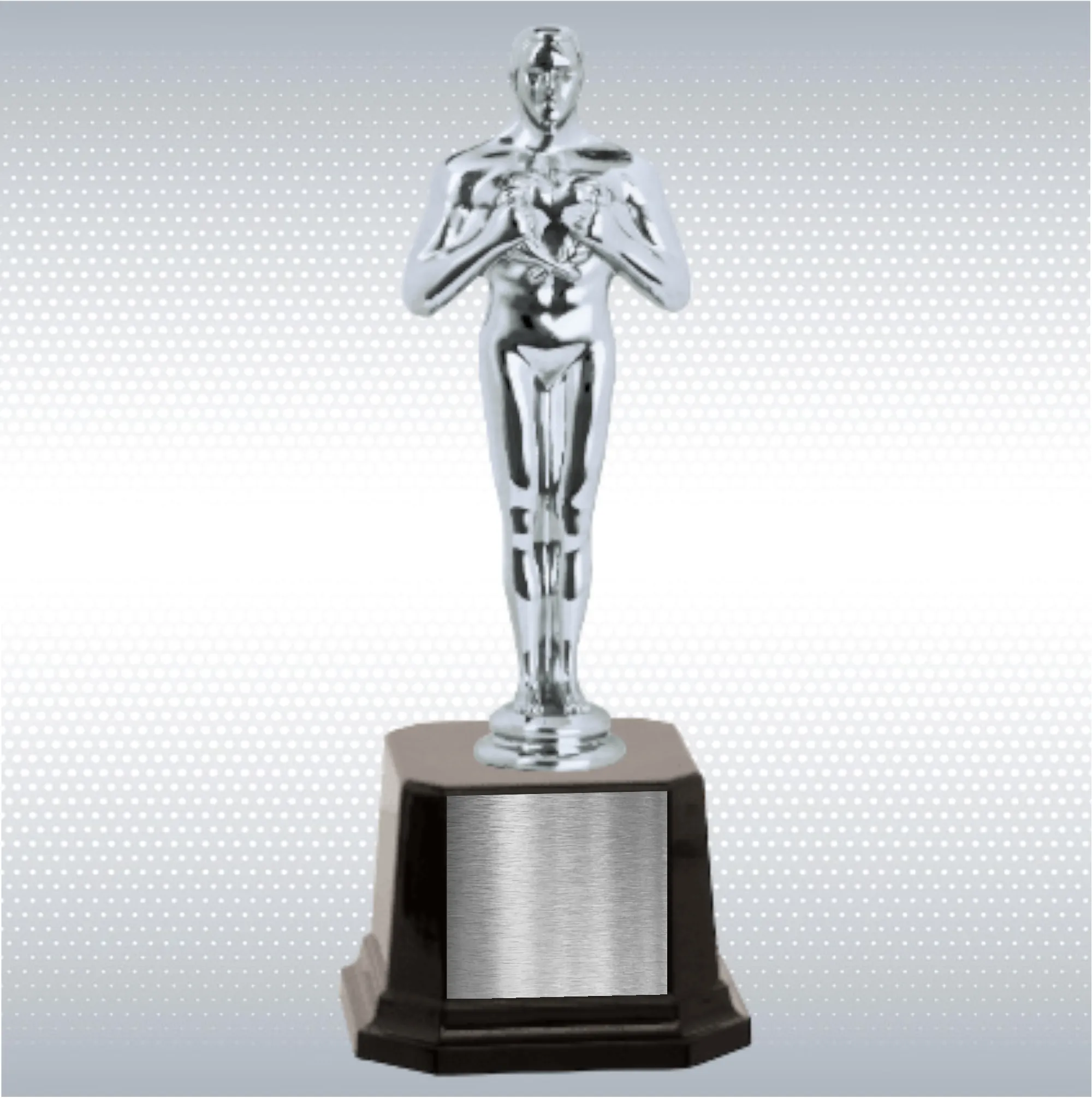 8 1/2" Metal Male Achievement Figure on Glossy Black Base 7
