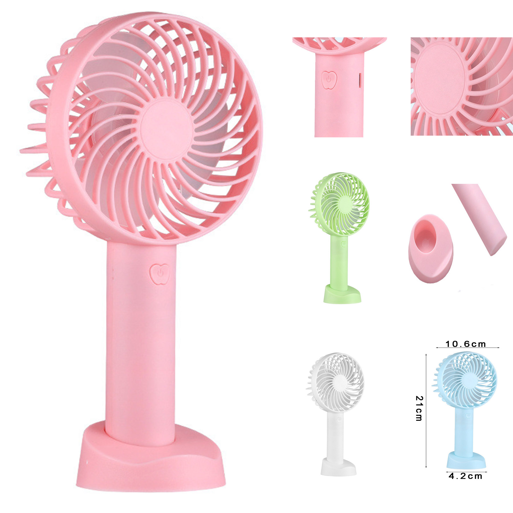 Handheld Small Fan USB Charging With Mobile Phone Rack 2