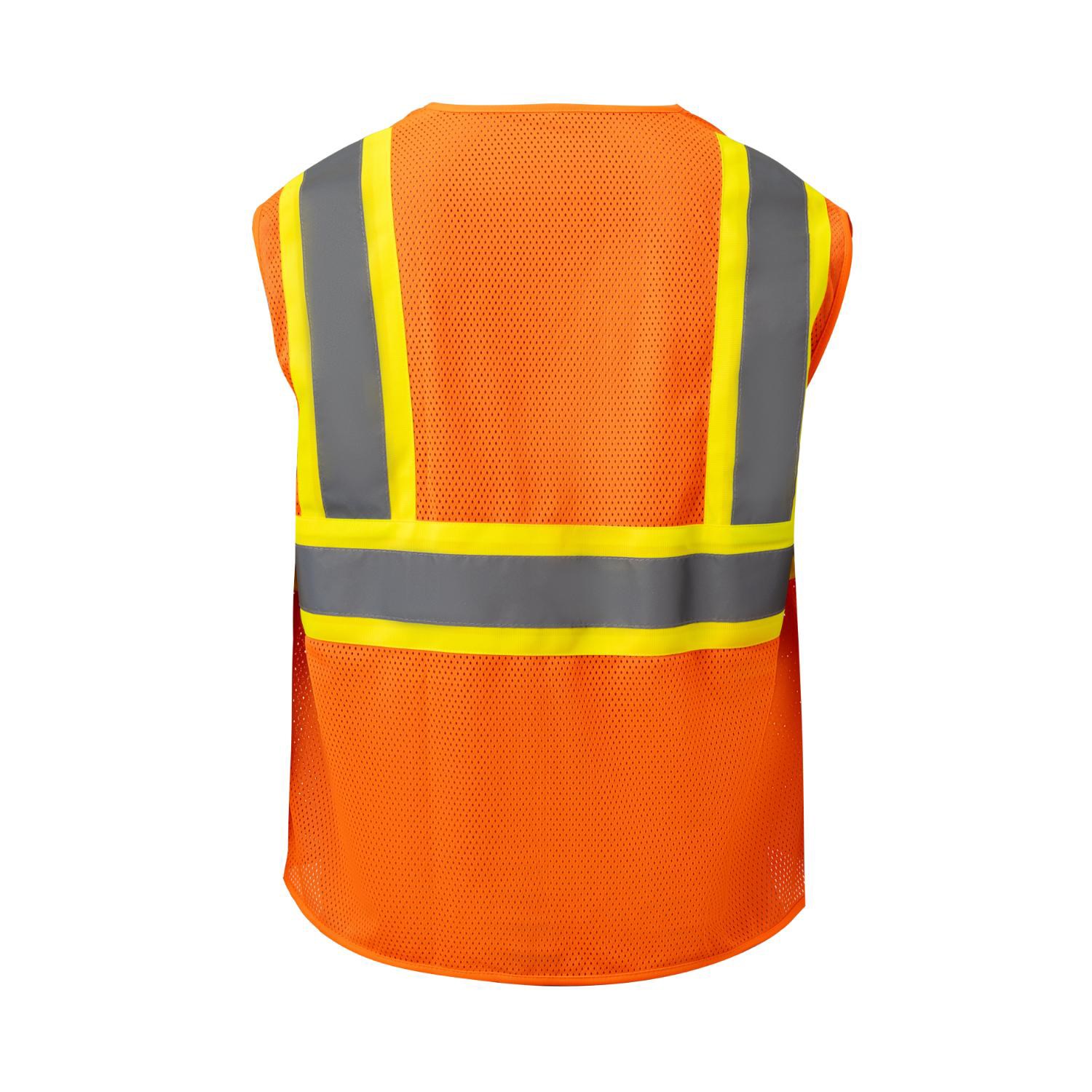 3.8 Oz. Polyester Class 2 Reflective Tape Safety Hook & Loop Vest With Pocket 2