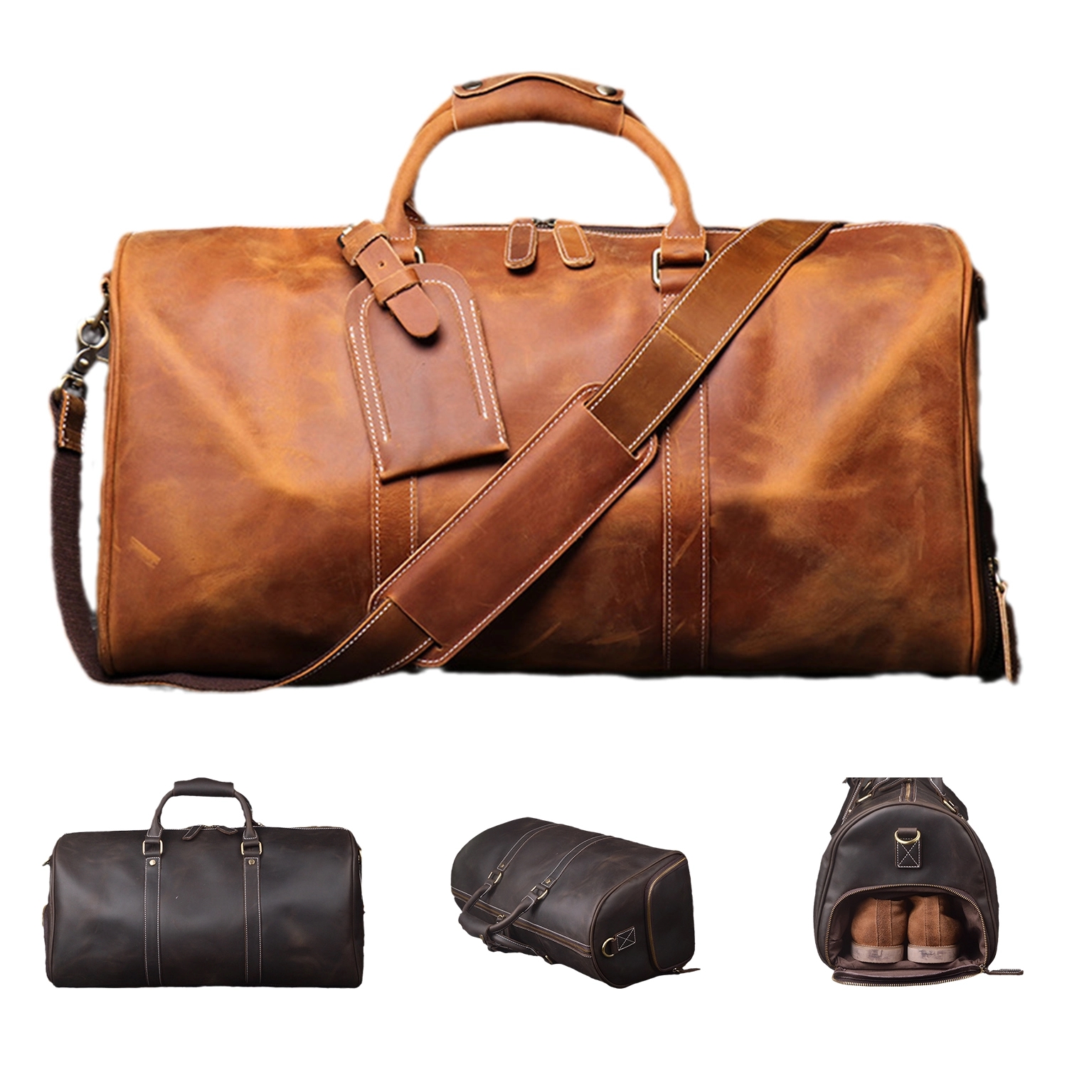 Leather Weekend Duffel Bag 3