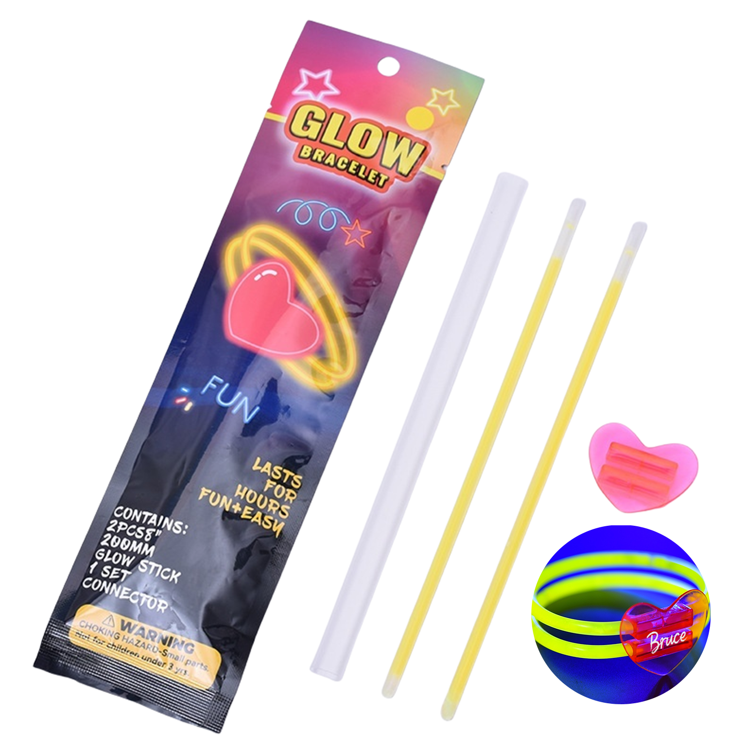 Concert Glow Stick Heart Bracelet 4
