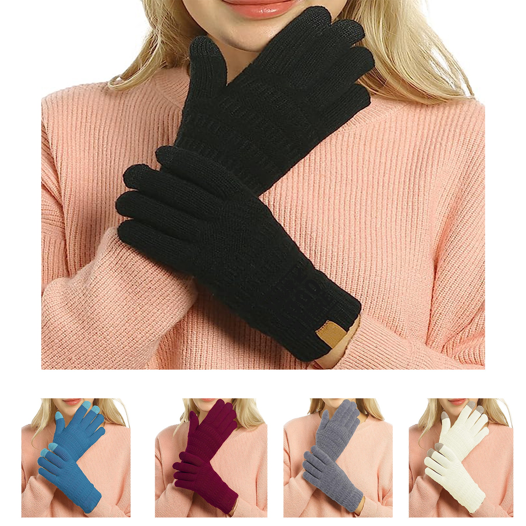3 Fingers Dual-layer Touch Screen Texting Mitten Glove 2