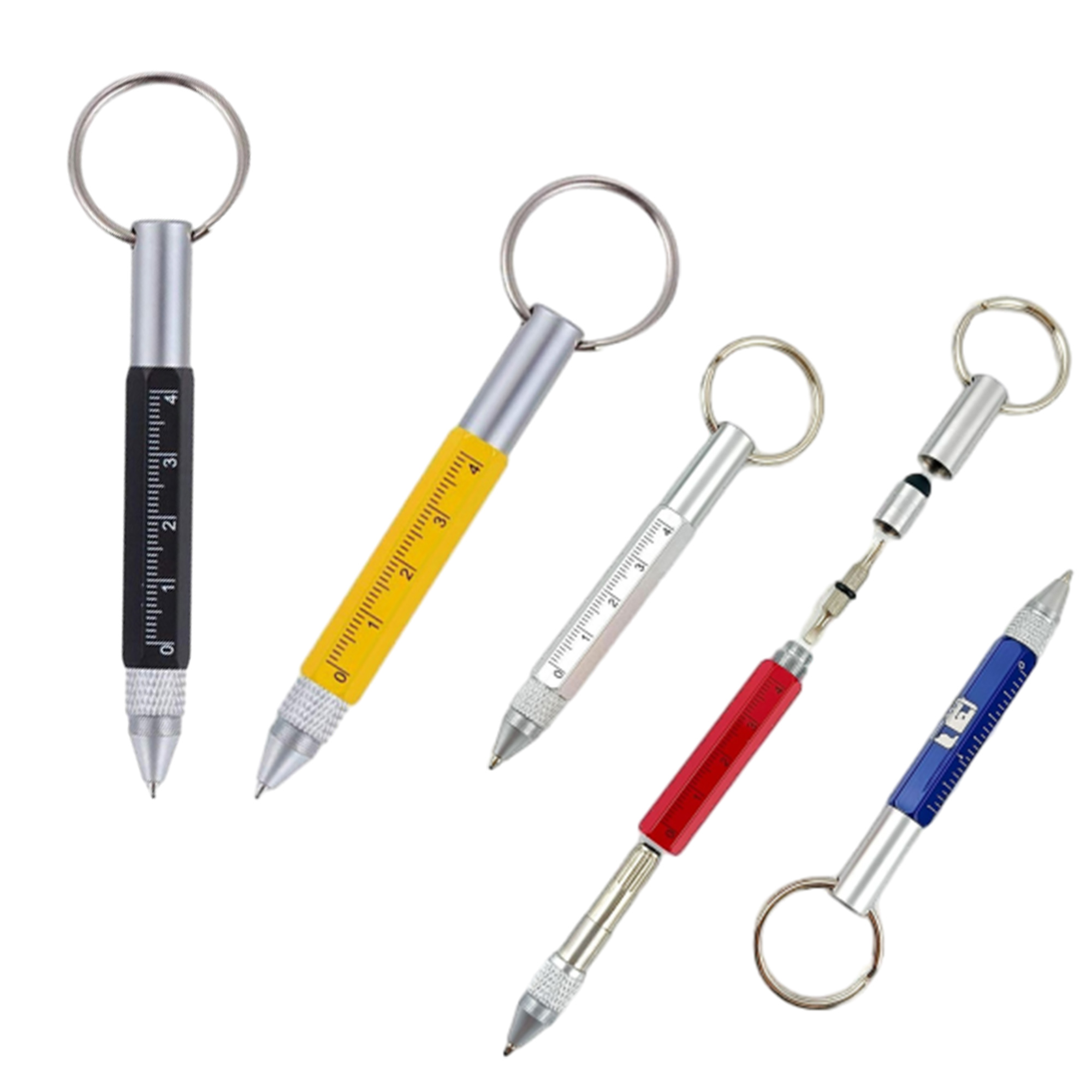 Multifunctional Six In One Tool Stylus Pen With Key Chai 2