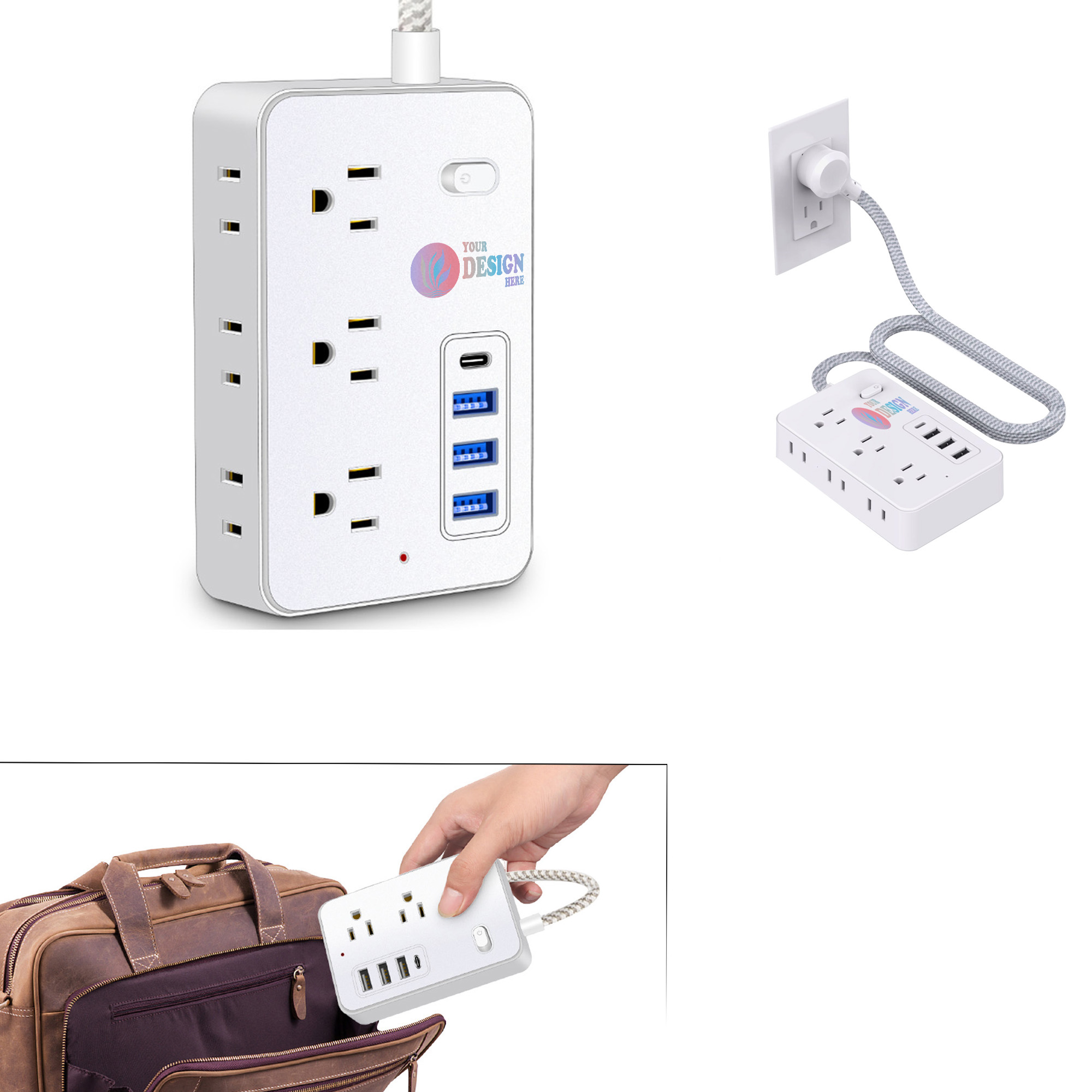 ABS Plastic 10 in 1 Power Strip 2
