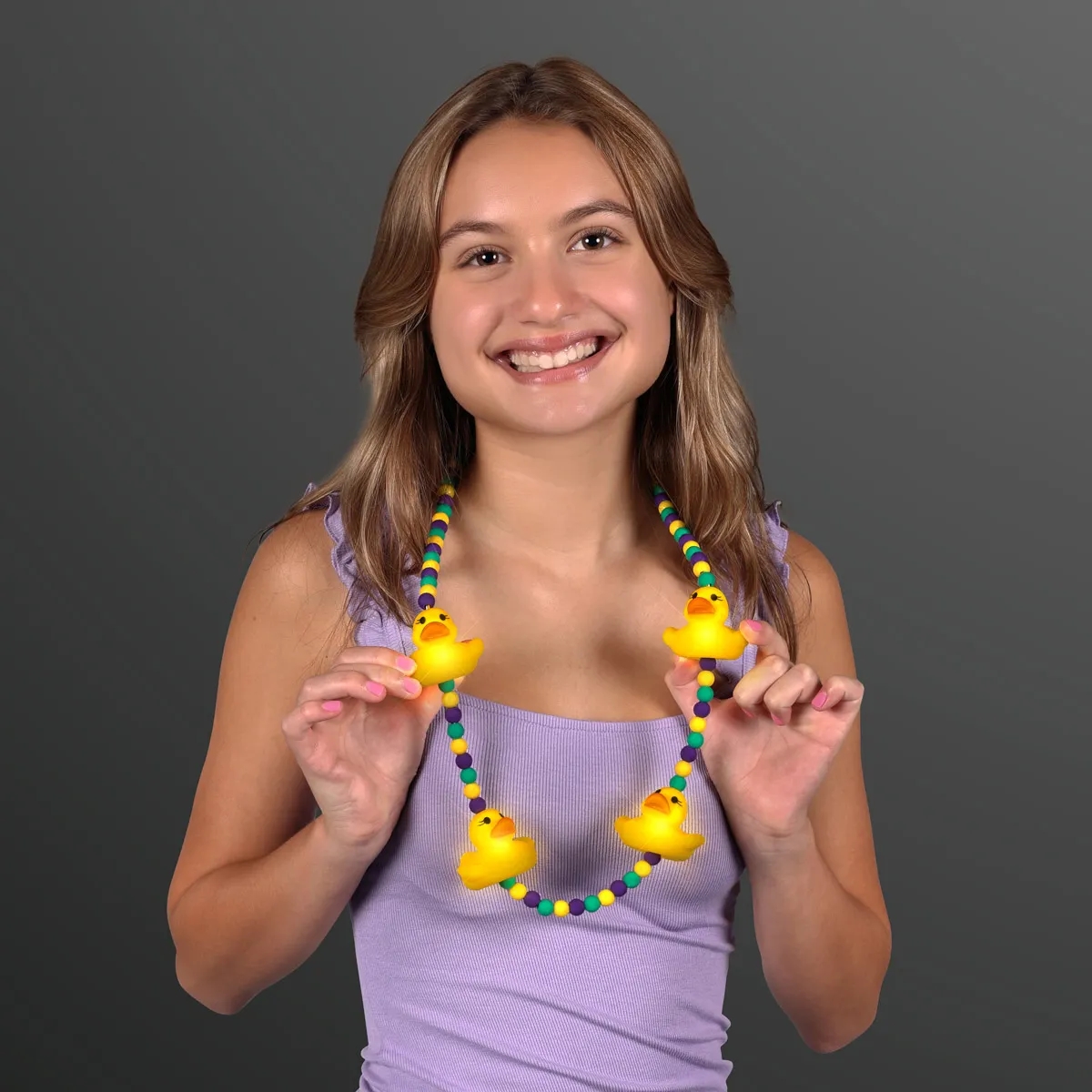 Light Up Rubber Ducky Beads Necklace 4