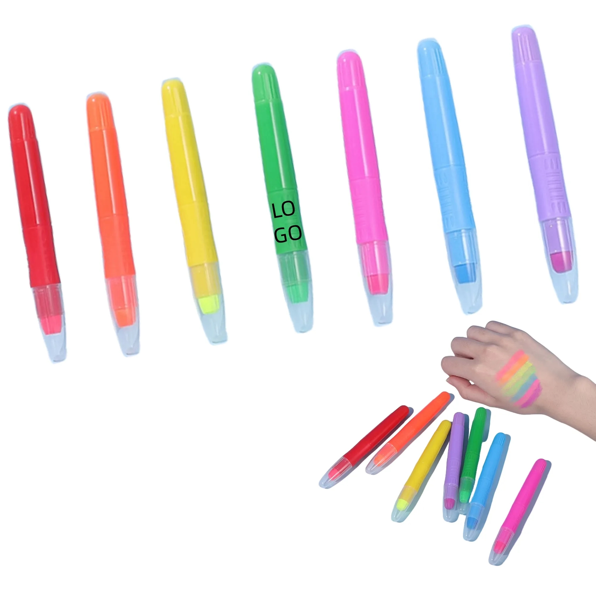 7-Color Luminous Body Paint Crayon Set 2