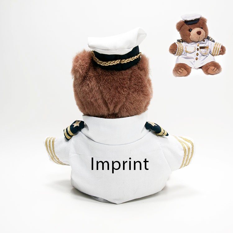 8" Captain Bear with one color imprint 2