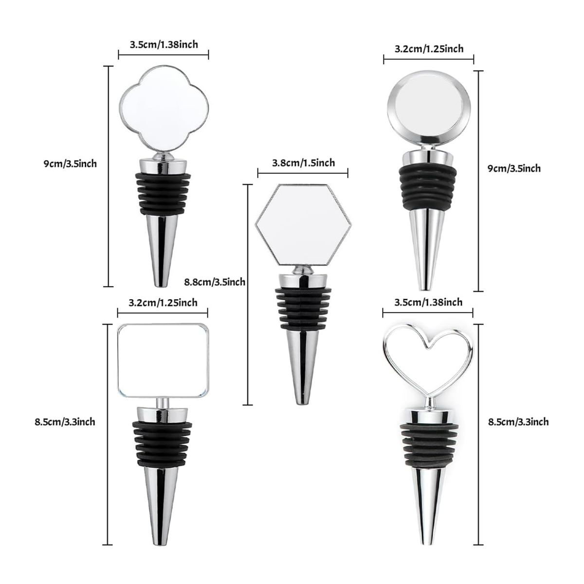 Customizable Stainless Steel Wine Bottle Stoppers 5