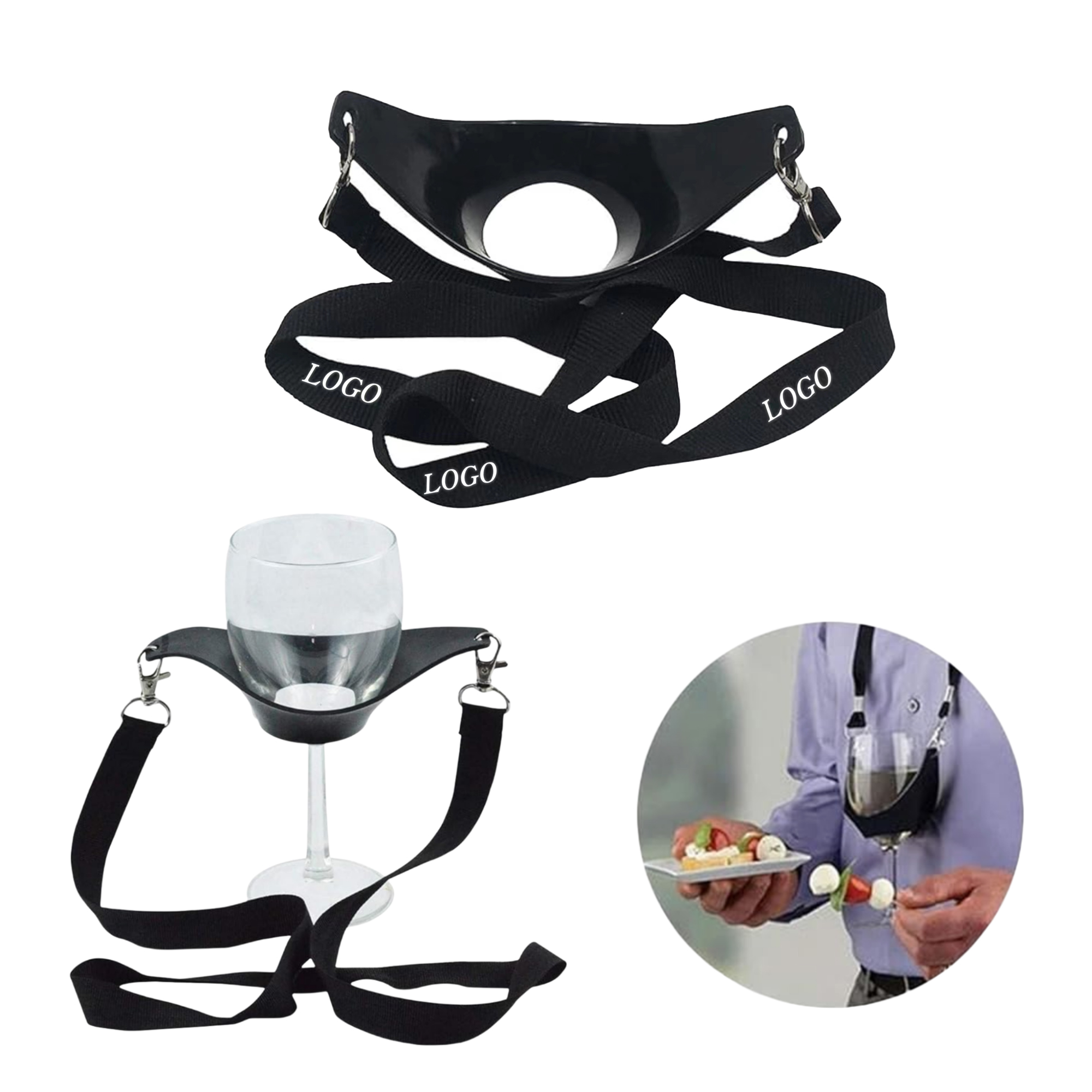 PVC Wine Glass Holder With Lanyard 2