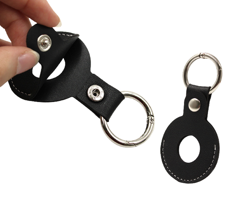 PU Leather AirTag Holder with Keyring 3