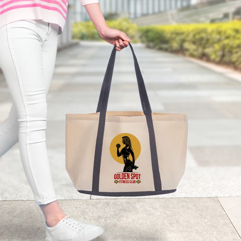 Custom Two Tone Cotton Canvas Tote Bags, custom tote bag with logo imprint 19