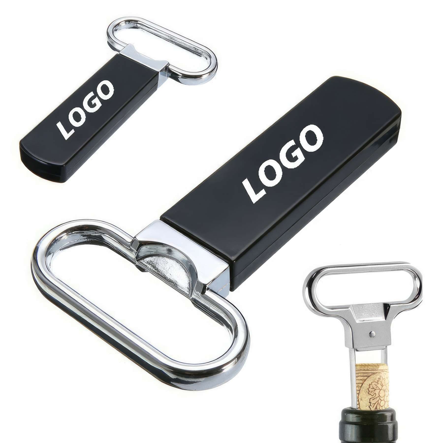 Custom Steel Two-Prong Cork Puller with Cover 1