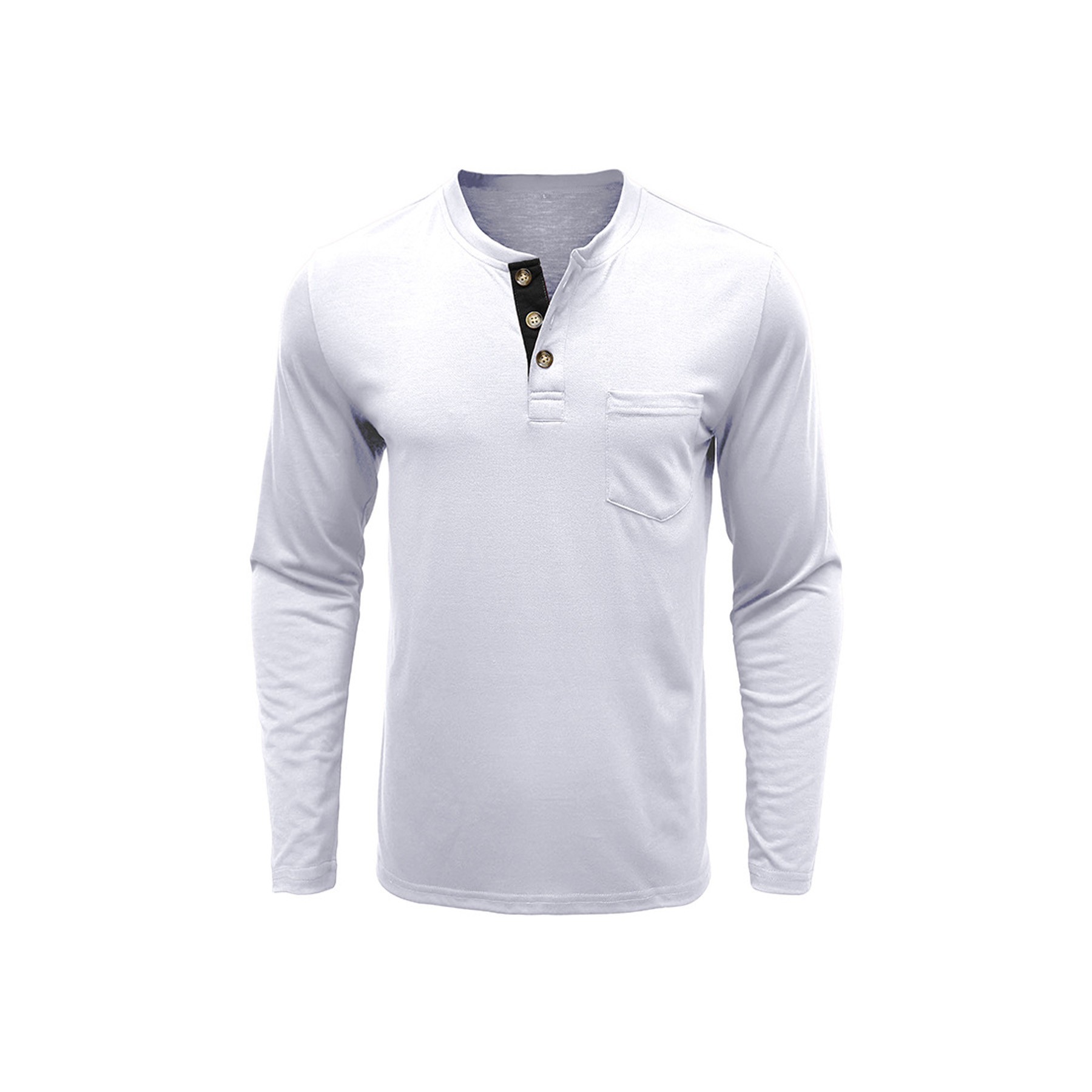 Men 3 Button Long Sleeve Shirt 9