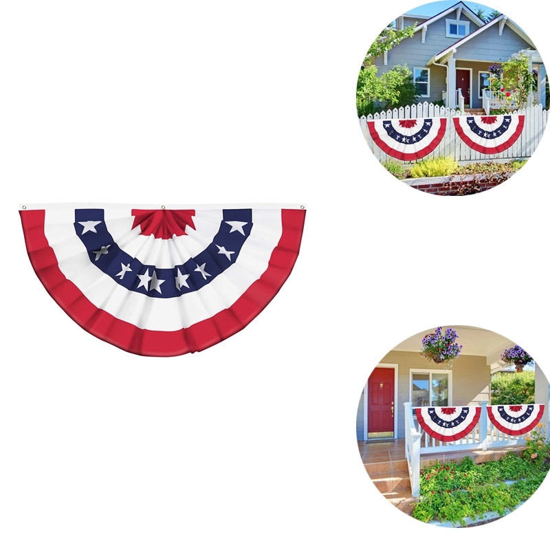 2x4ft USA Pleated Fan Flag 1