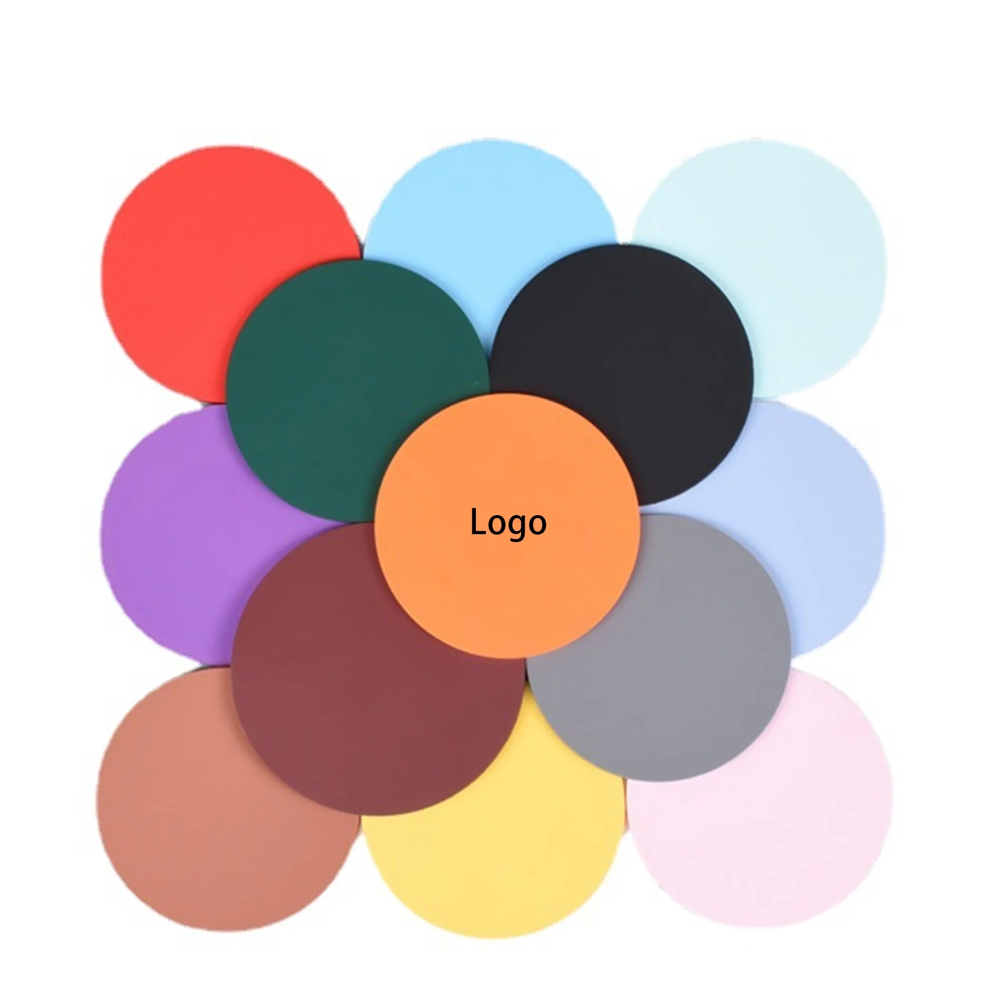 MOQ50 Round Dispensing PVC Soft Rubber Coaster 25