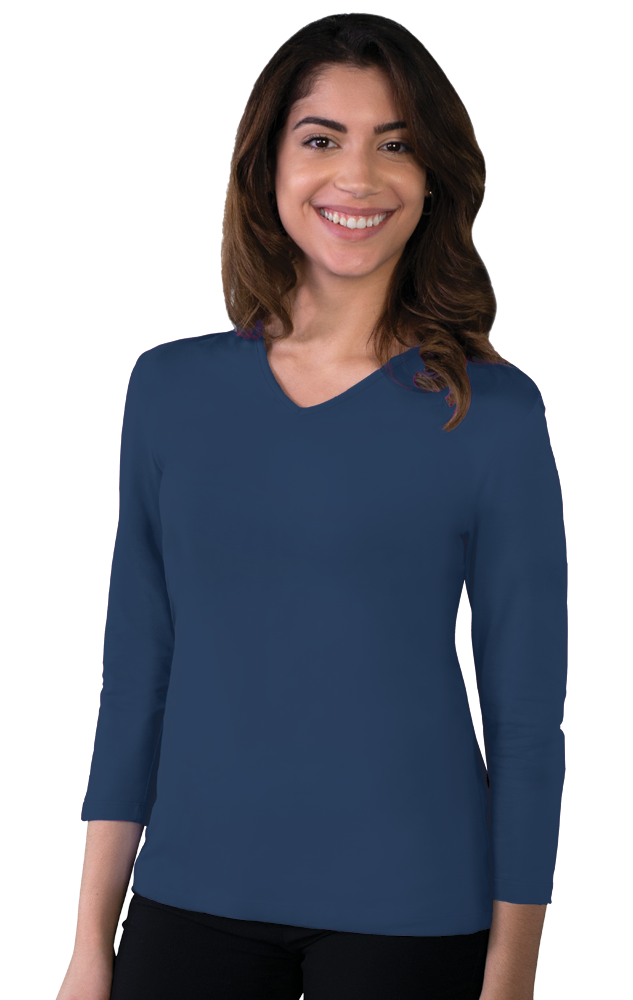 Ladies' 3/4 Sleeve V-Neck Tee 10