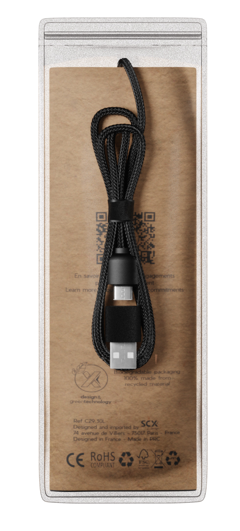 SCX Innovative Design™ 5-in-1 Bamboo 5W Wireless Charging Cable 15