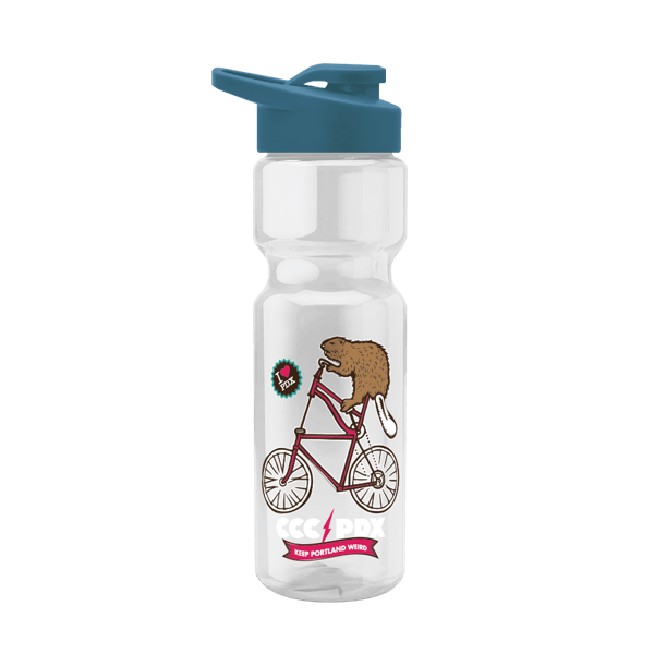 Blazer 28oz Transparent Bike Bottle w/Drink-thru Lid 1598