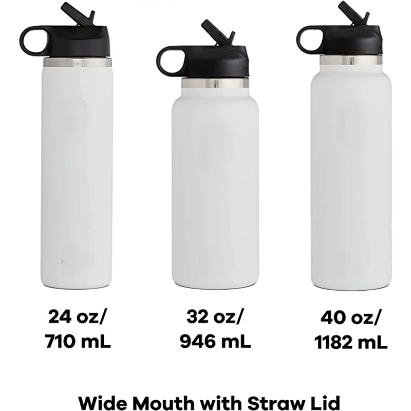 18Oz Wide Mouth Straw Lid - Stainless Steel Reusable Bottle 4