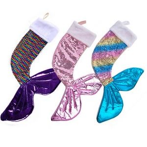 Mermaid Tail Texture Christmas Stocking,1Pcs Socks For Xmas 1