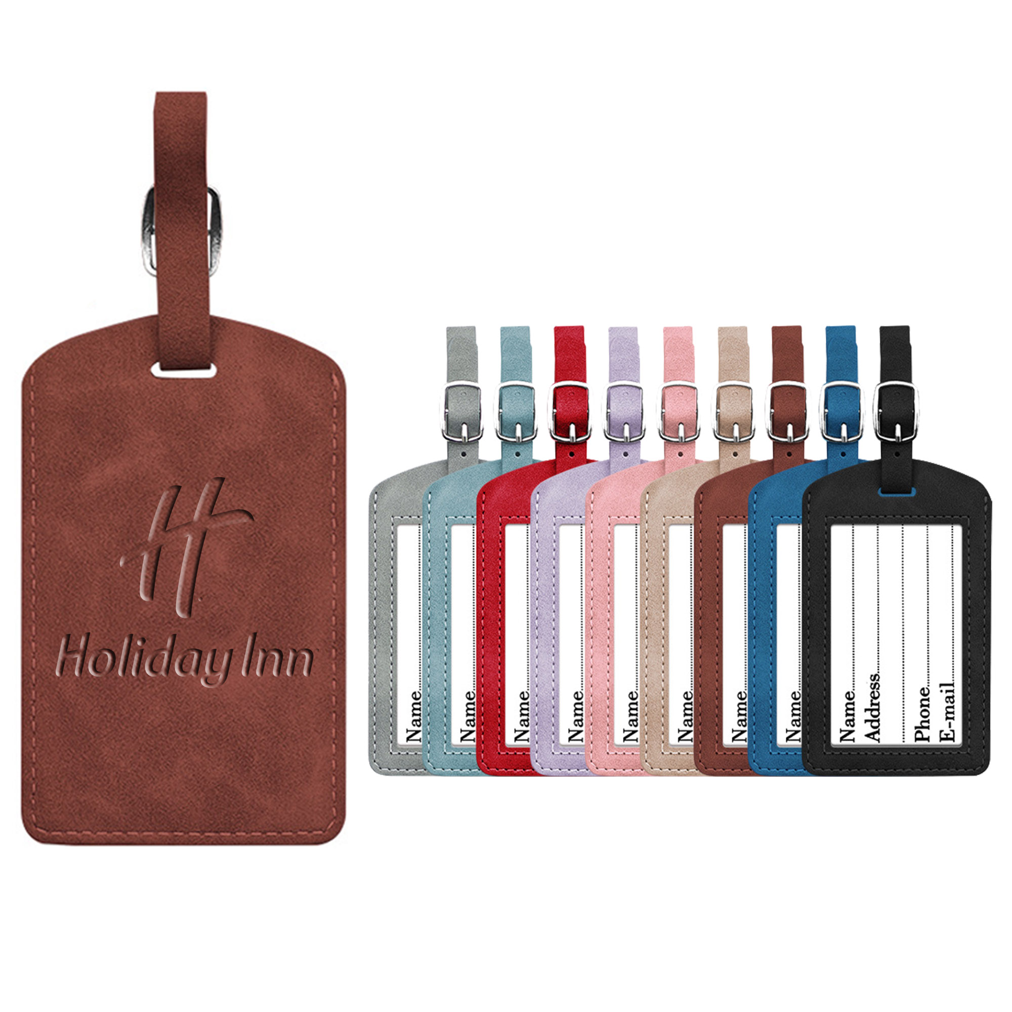 Debossed Premium Letherette Luggage Tag with Visable Window 4