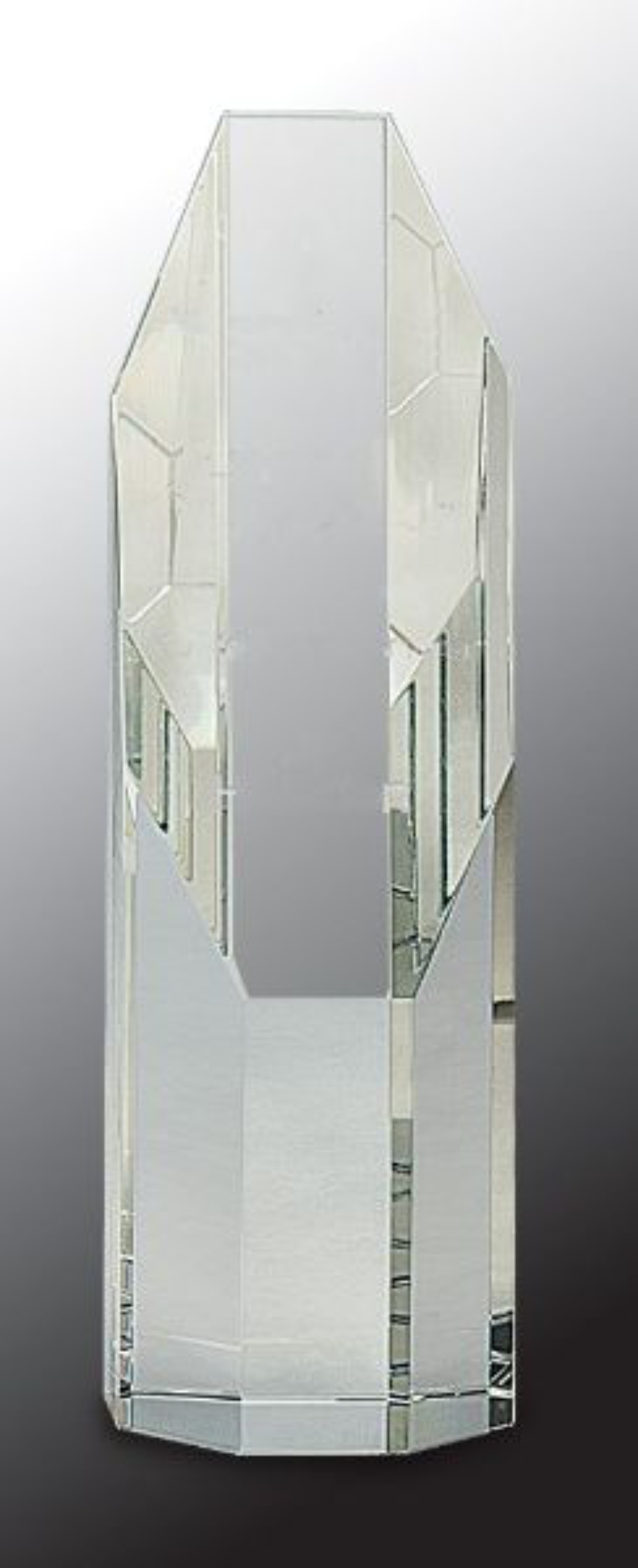 7 1/2" Clear Octagon Slant-Top Crystal Tower Award 3