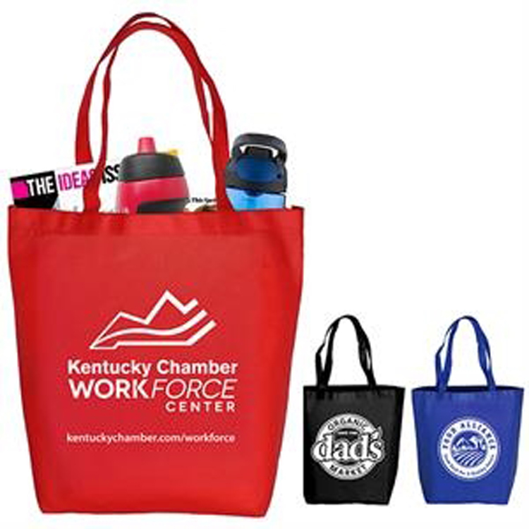 15"W x 14"H x 5"Gusset - "CORAL ECONOMY" Grocery and Shopping Tote Bag 10