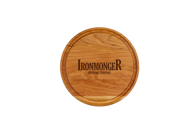Small Cherry Round Cutting Board with Juice Groove 10-1/2"x 3/4" 3
