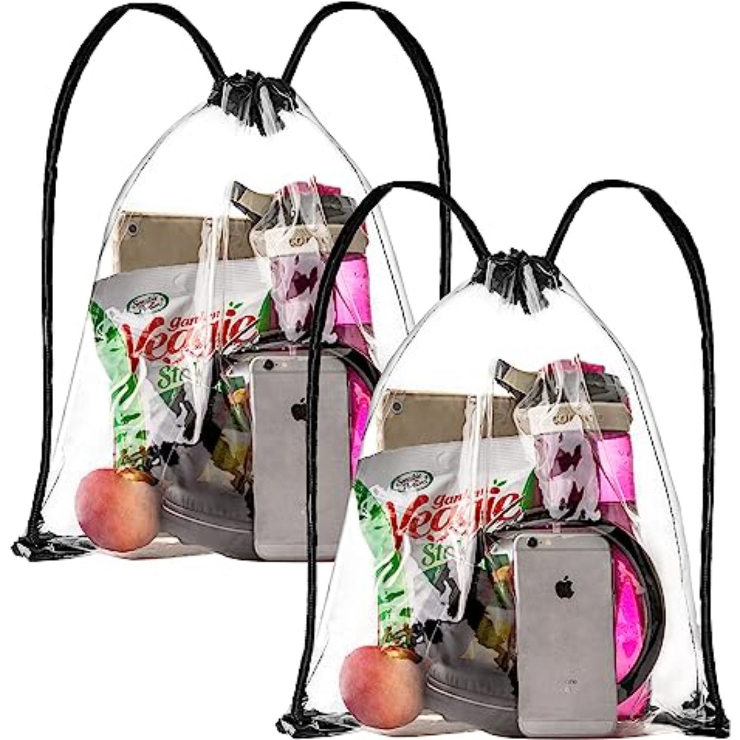Stadium Approved Cinch Sacks Bag Clear PVC Drawstring Backpack 4