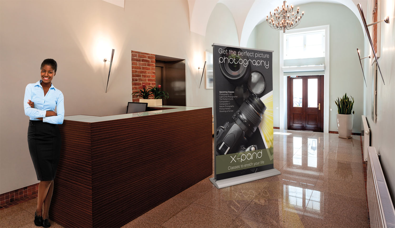 46.5" Deluxe Pro Retractor Double-Banner Kit (No-Curl Opaque Fabric) 5