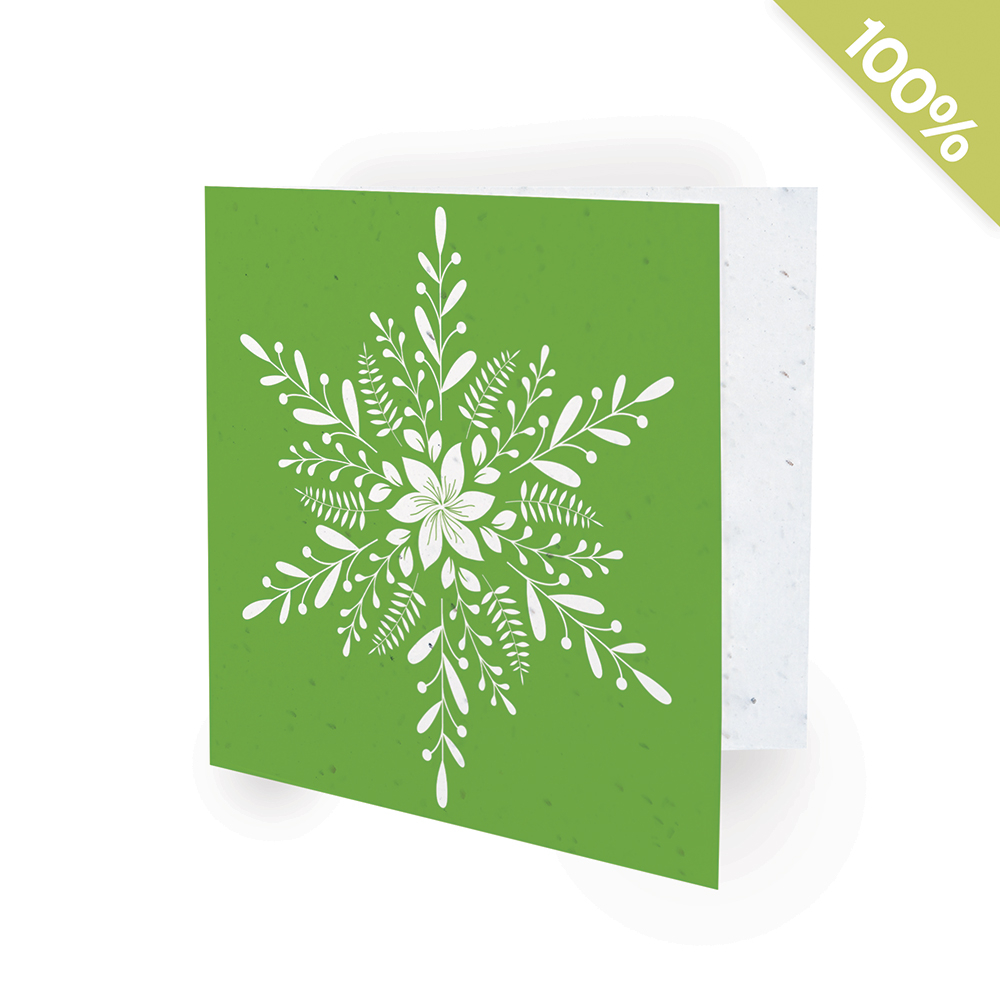 Blooming Snowflake Square Business Holiday Cards 2