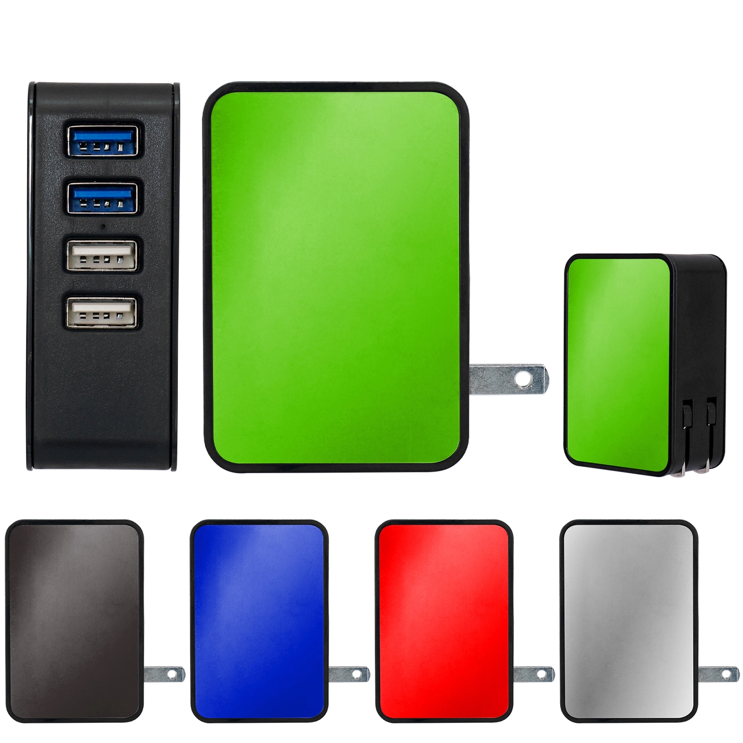 UL 4 PORT VIVID USB FOLDING WALL CHARGER 12