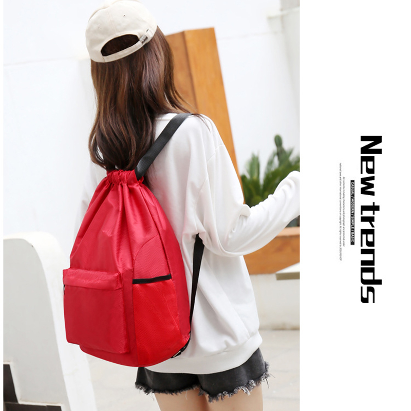 Waterproof Large Sports Drawstring Backpack w/Adjustable Shoulder Strap 10