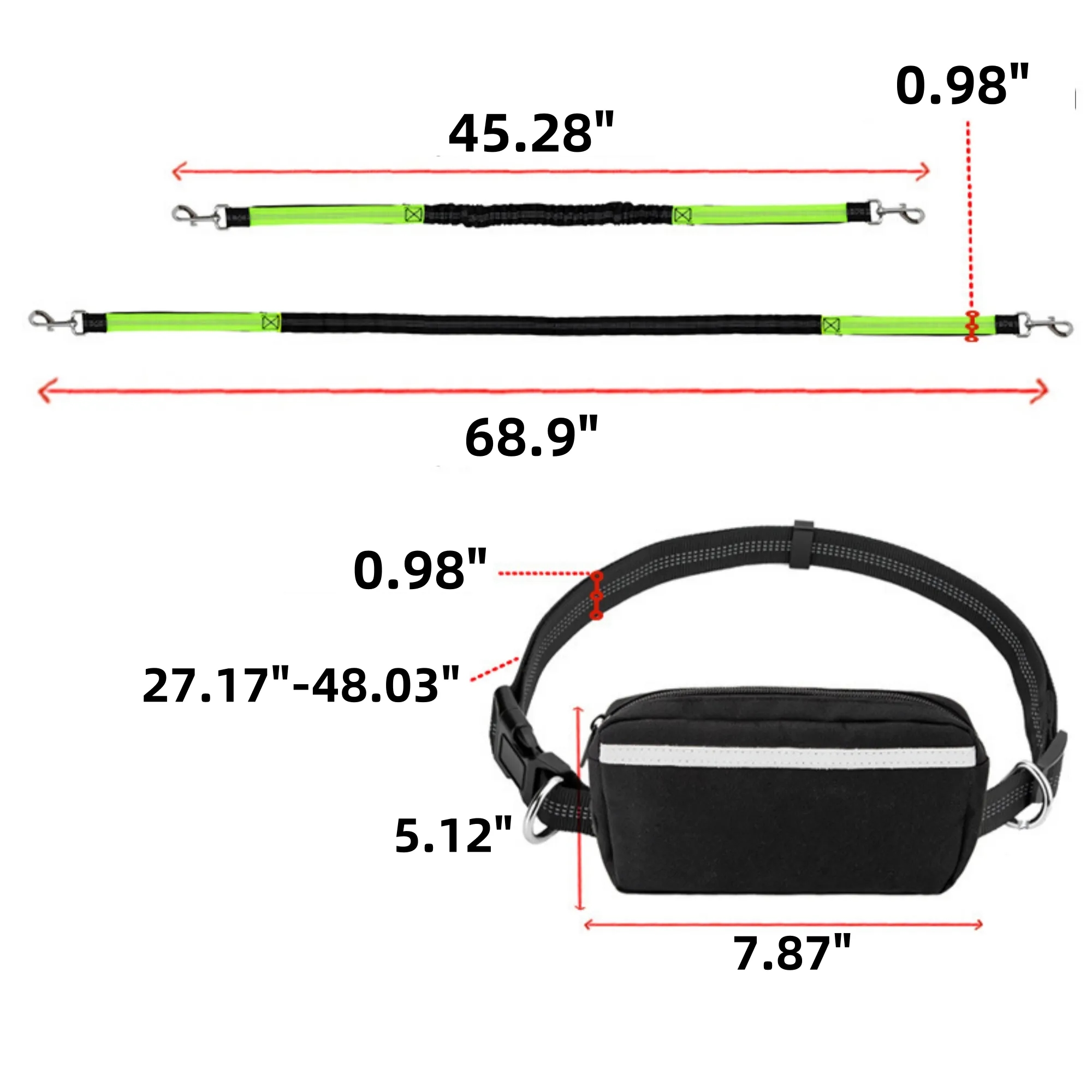 Multi-Functional Retractable Hands-Free Leash Waist Bag 8