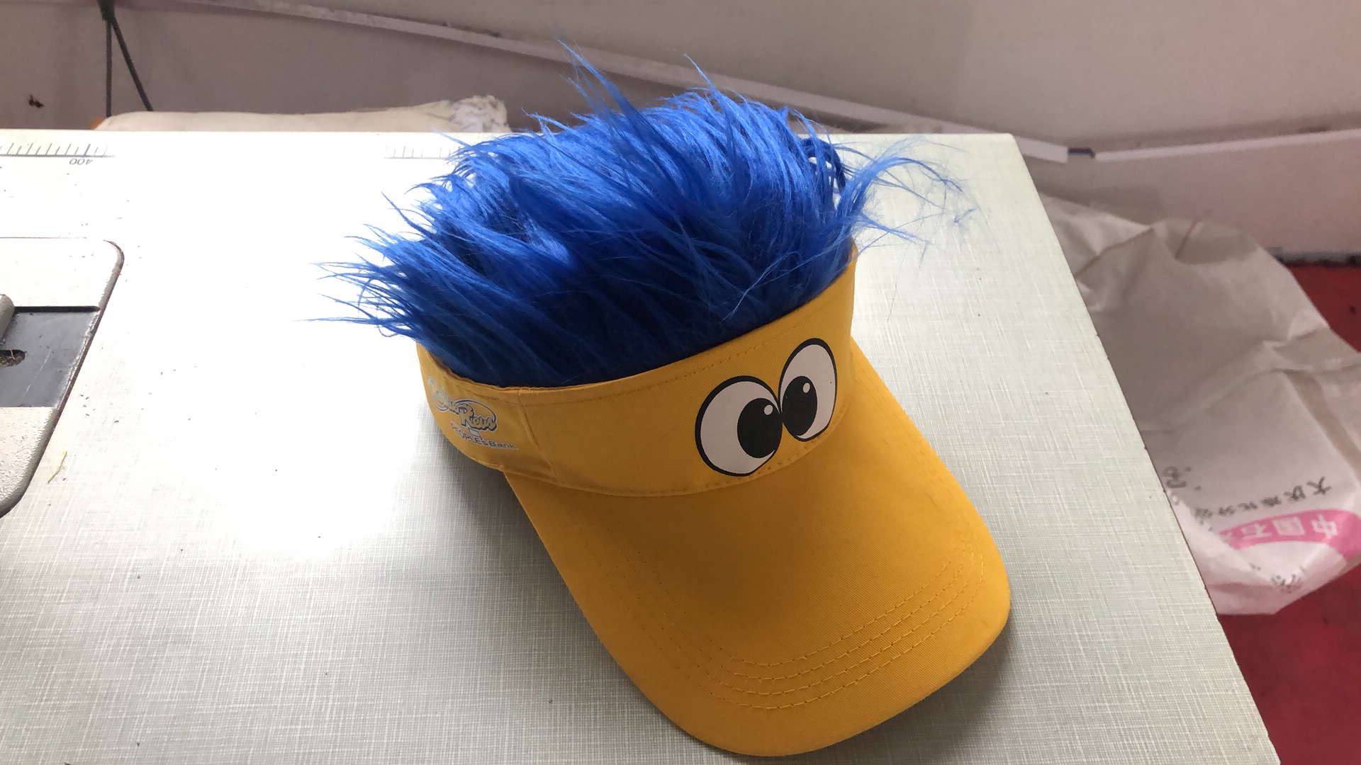 Sun Visor Cap With Wig 2