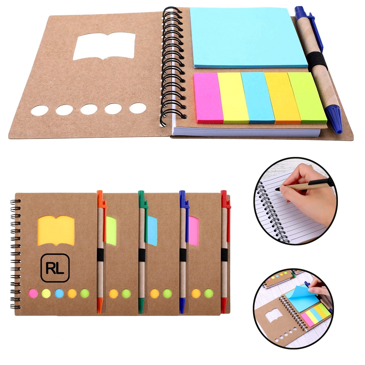 Spiral Notebook with Pen In Holder and Tabs 2