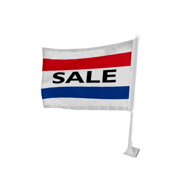 10.5" x 15" 3 Stripe Message Car Flag - wPoly 2 Ply 2