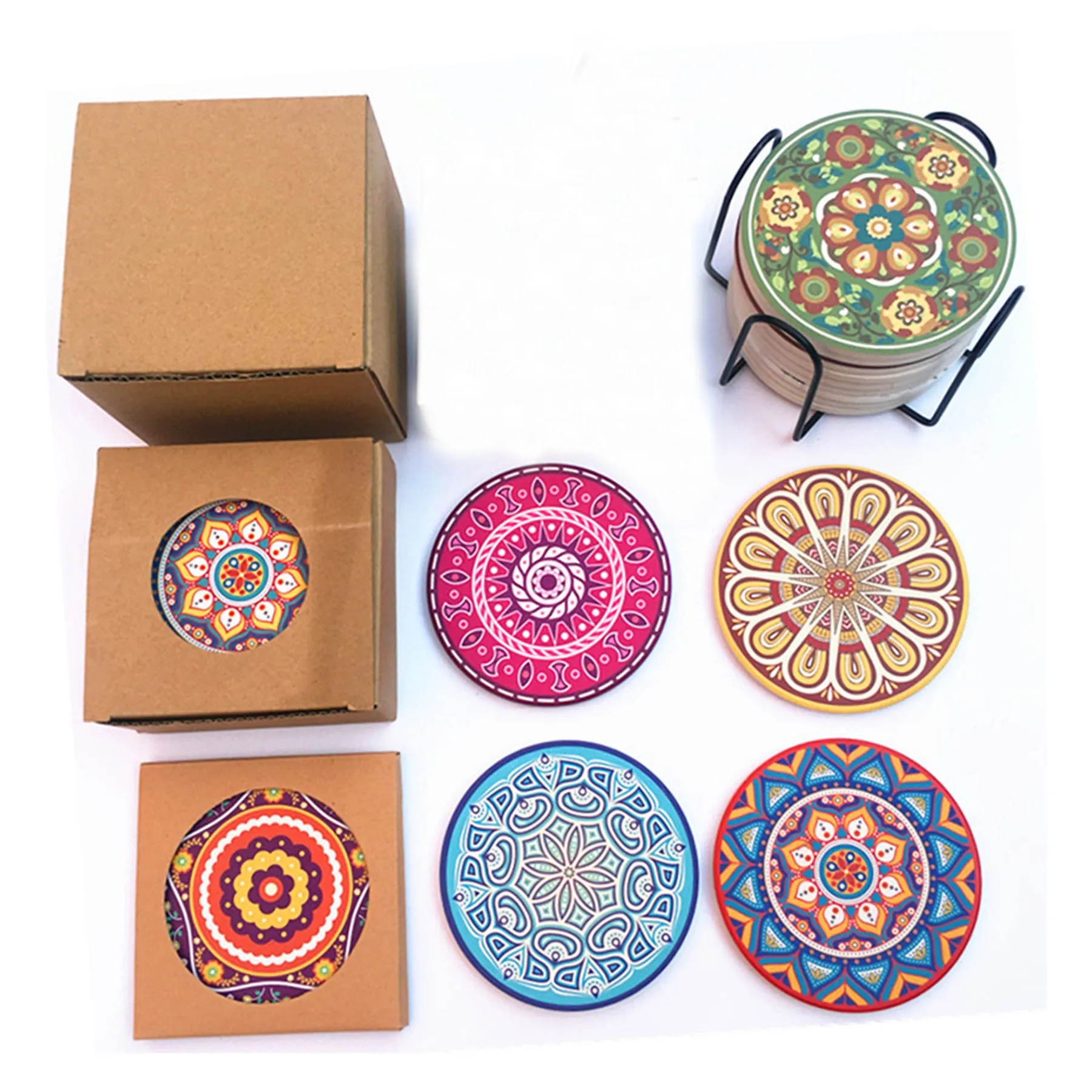 Full Color Ceramic Coaster Set