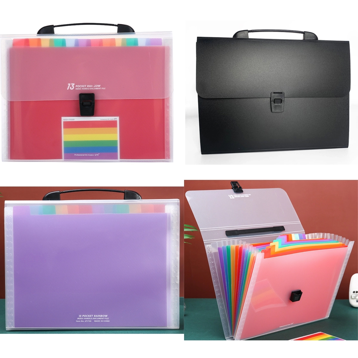 13 Pockets Expandable Multicolor File Folder With Handle 4