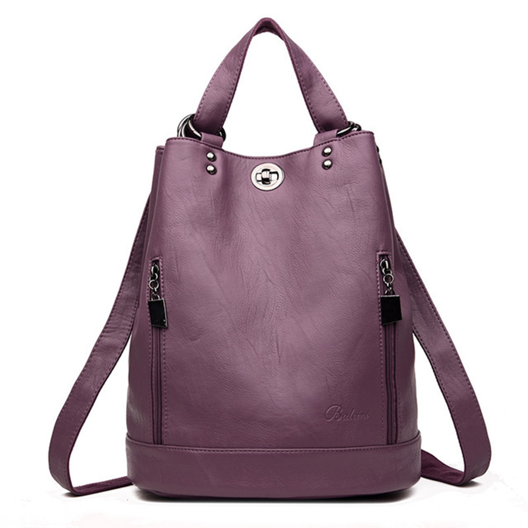 Pu high-capacity Bucket Backpack Women 3