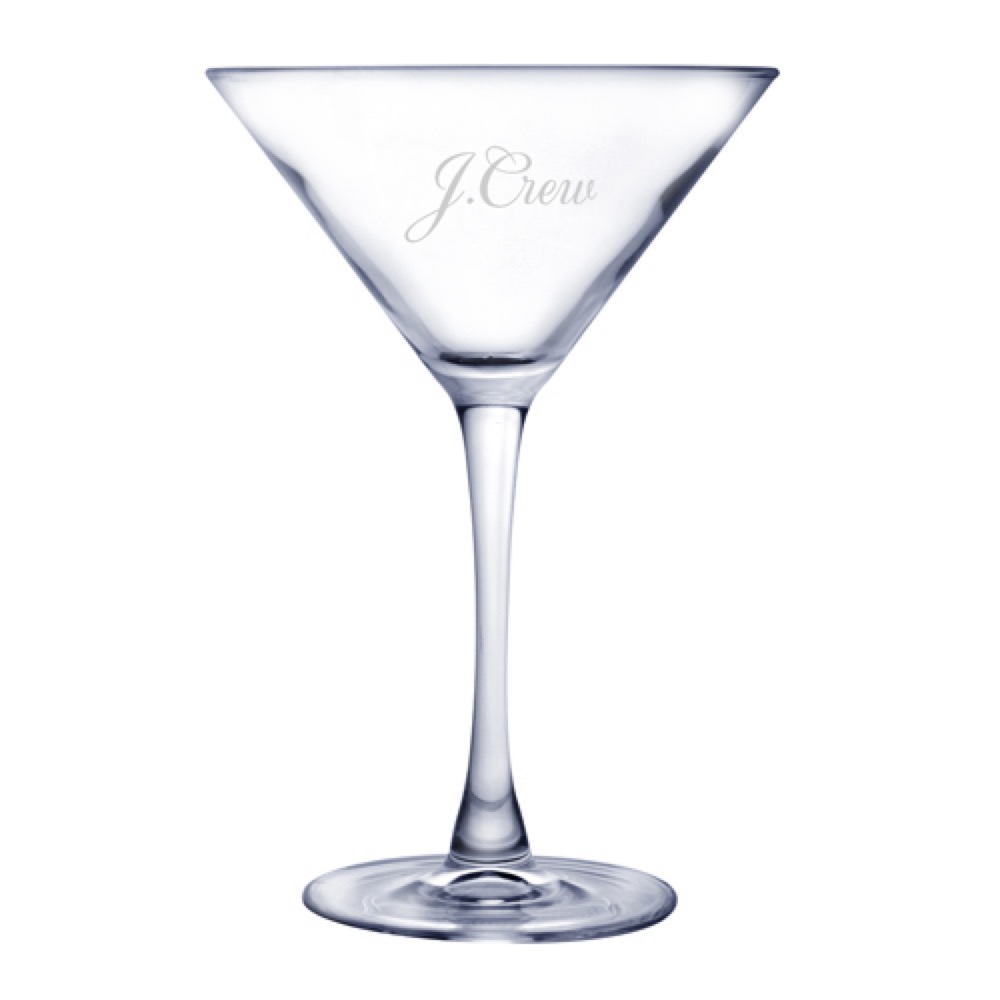10 Oz. Martini Drinking Glass (Deep Etch) 1