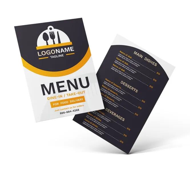 Take-Out Menus - 8.5" x 11" (Front and Back) 2