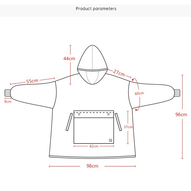 USB Heated Oversized Hooded Blanket Adult 3
