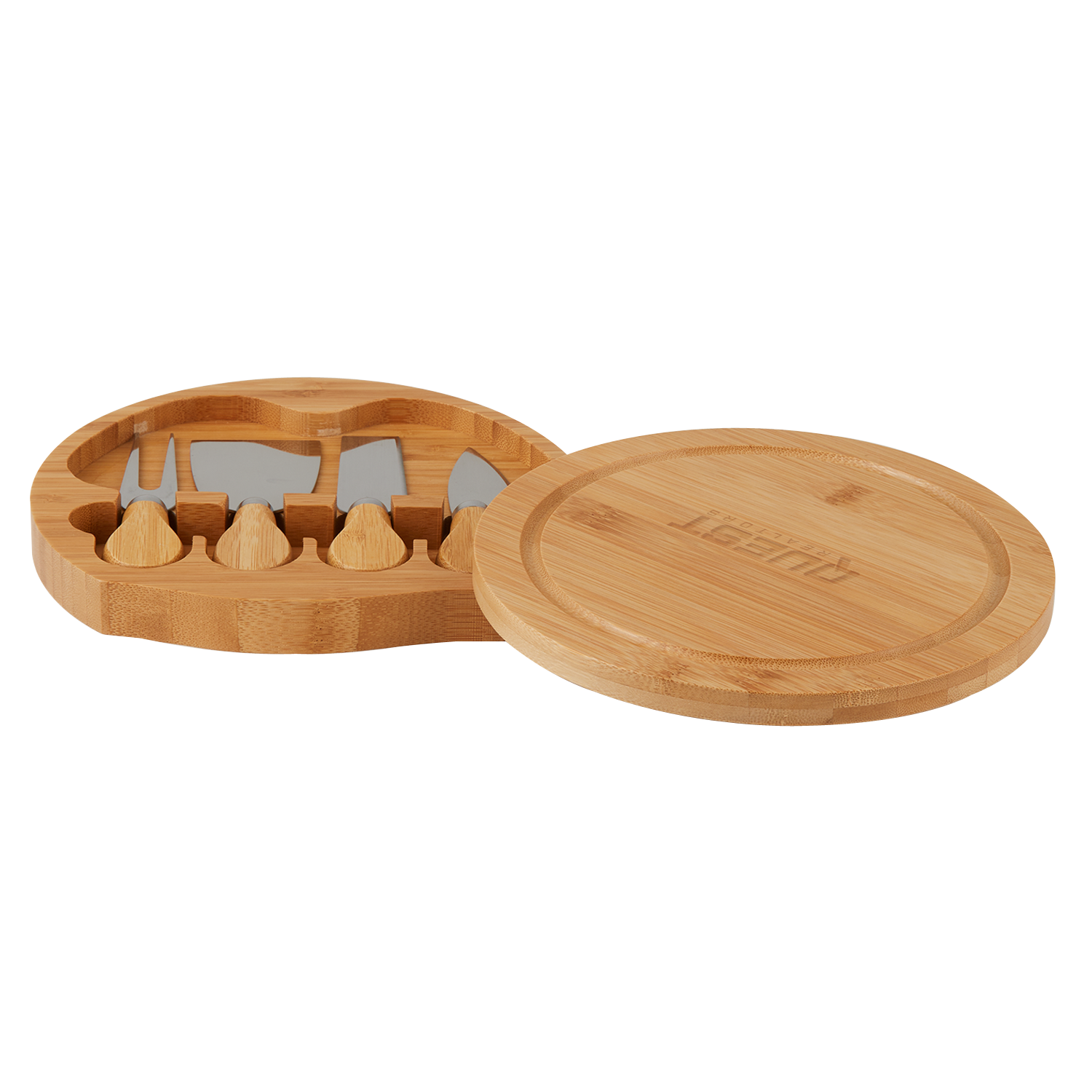 5-Piece Swivel Top Bamboo Cheese Board Set 2