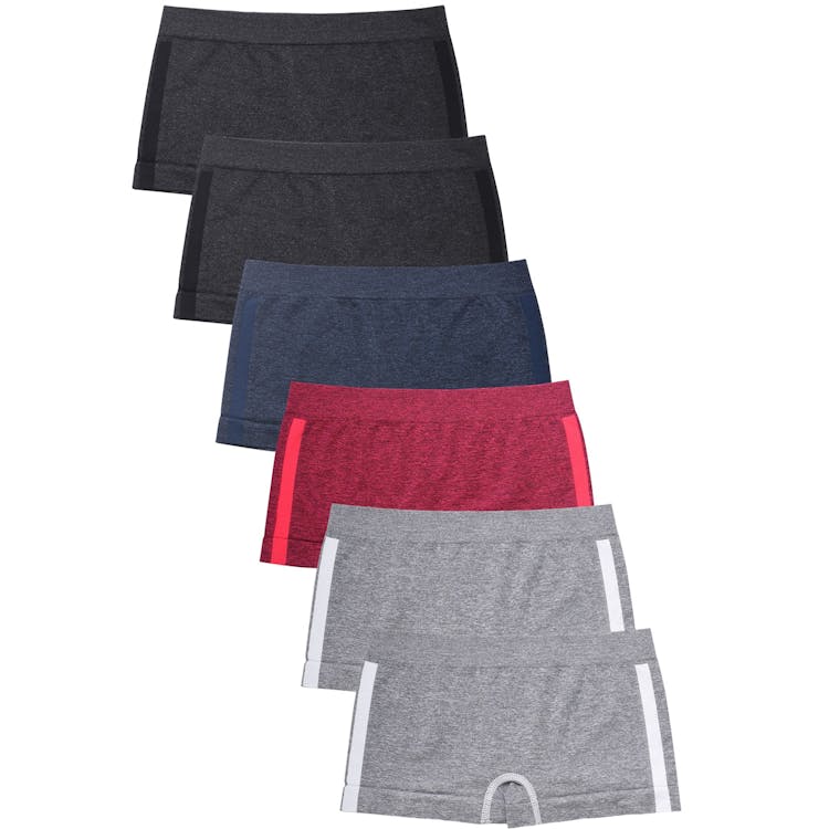 Girls' Seamless Panties - Large 4 Colors with Side Stripes 2